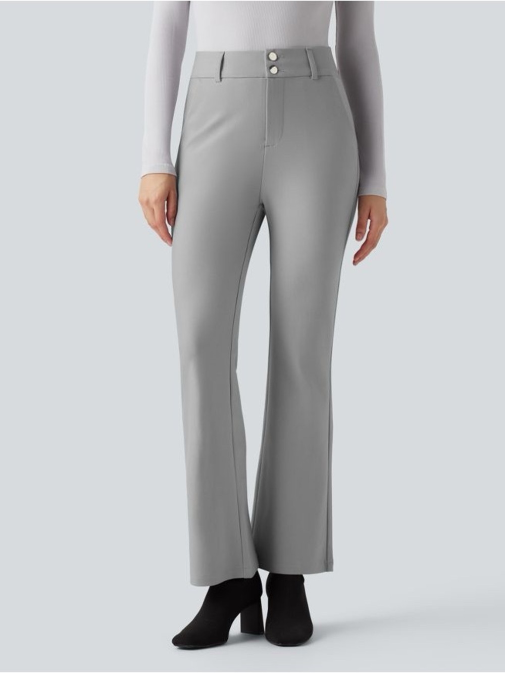 Halara High Waisted Work Bootcut Pants with Pockets xl